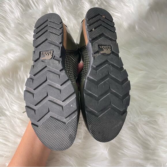 Sorel Women’s Major Lace Mesh Boot Patent Leather Hunter Green Lace-Up Flats 6.5 - Picture 6 of 9